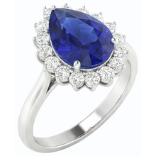 natural round sapphire 3.50ct ring profile view