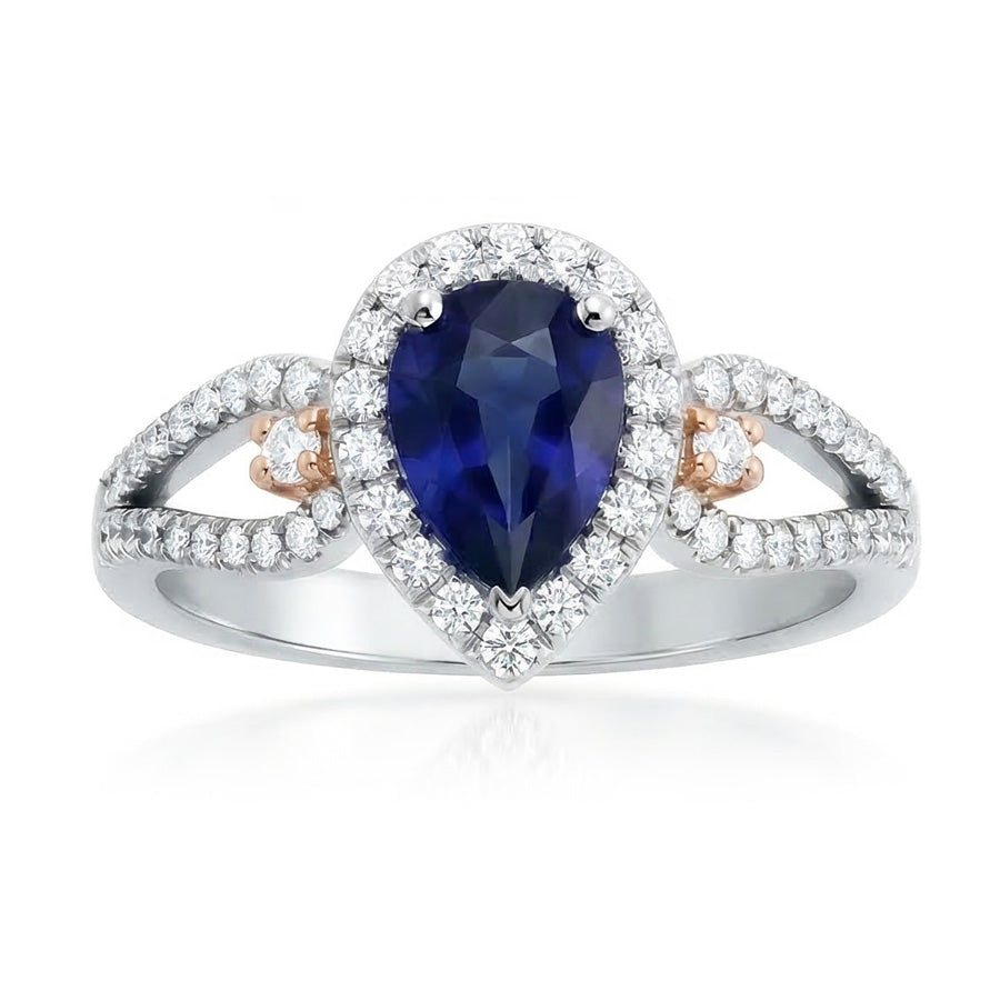 natural round sapphire 2ct ring side angle