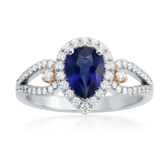 natural round sapphire 2ct ring side angle