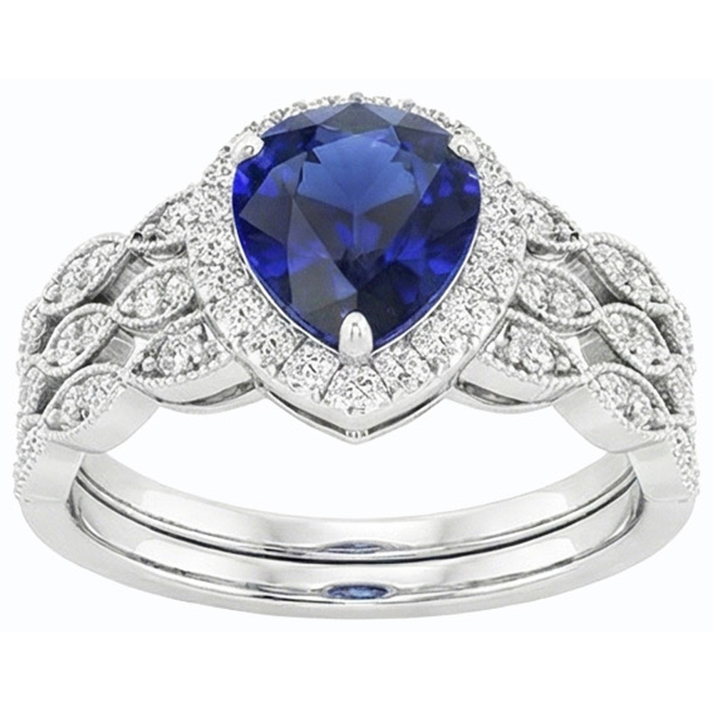 natural round sapphire 4.50ct ring close up detail