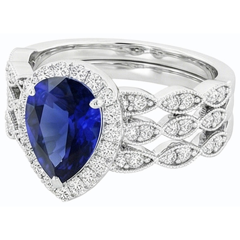 natural round sapphire 4.50ct ring profile view
