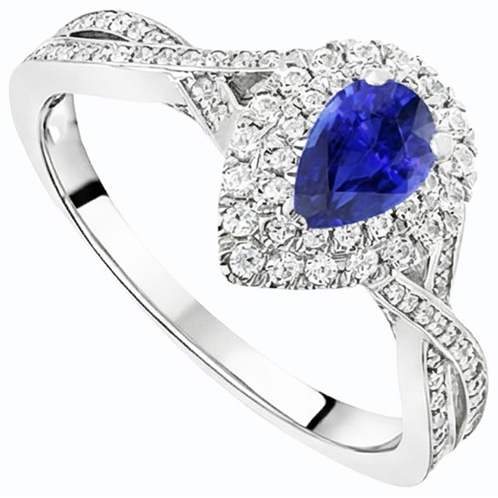 natural round sapphire 4.50ct ring side angle
