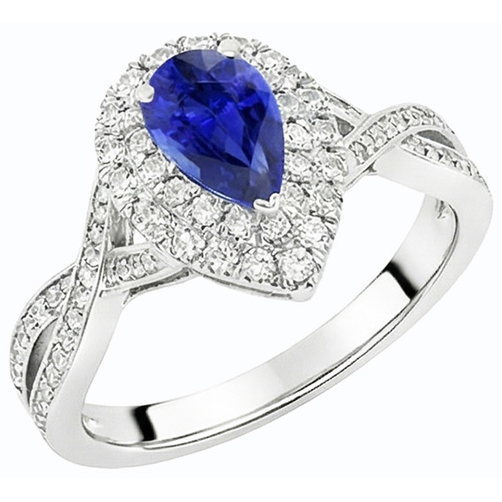 natural round sapphire 4.50ct ring close up detail