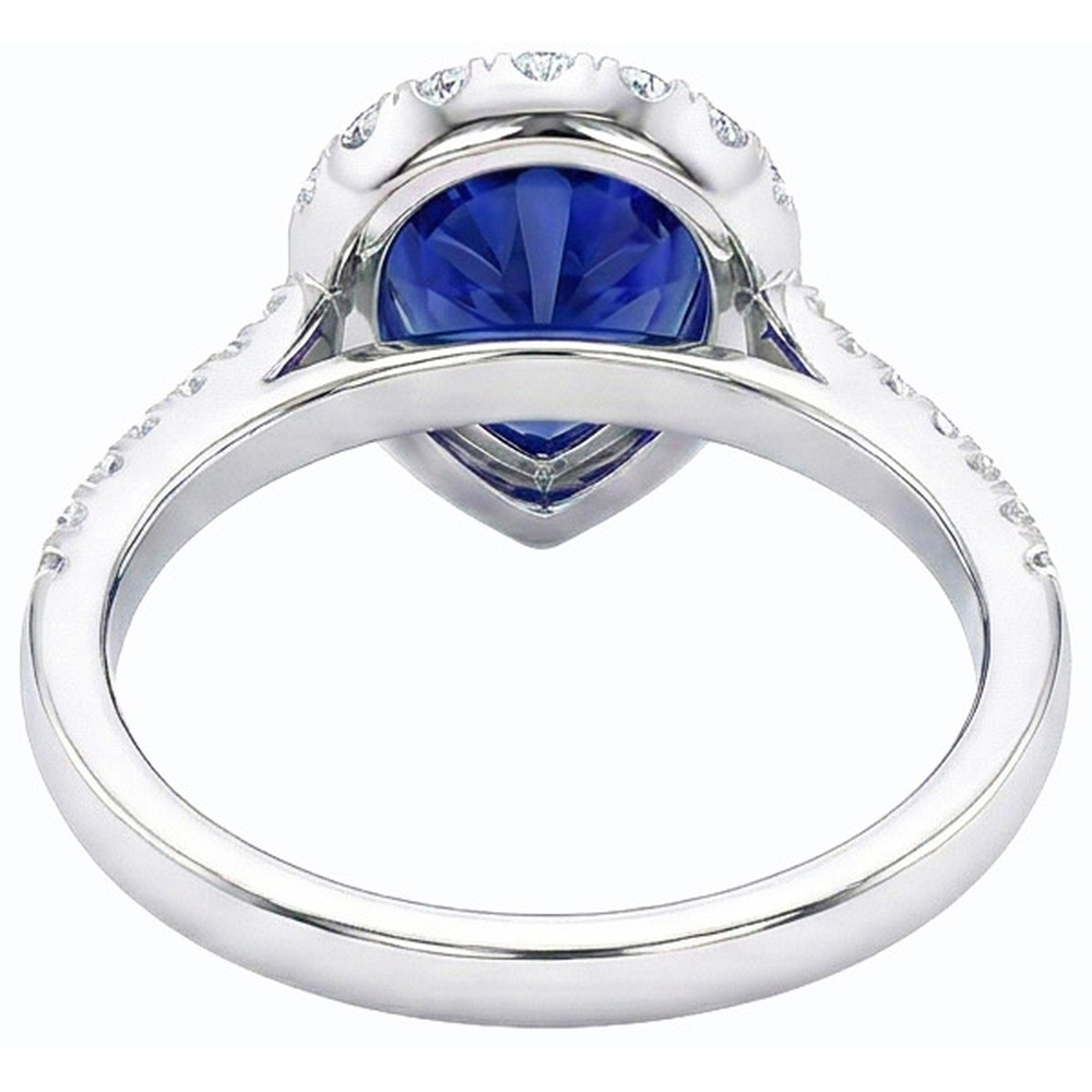 natural round sapphire 5ct ring side angle