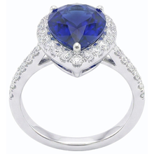 natural round sapphire 5ct ring close up detail