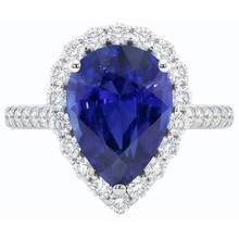 natural round sapphire 5ct ring top view