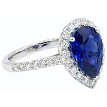natural round sapphire 5ct ring profile view