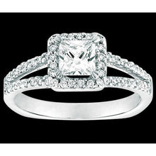 Halo Princess Real Natural Earth Mined Diamond Ring With Accents 2.25 Ct. White Gold 14K