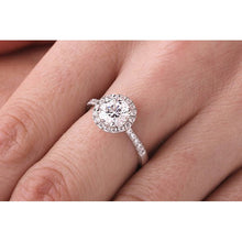 Halo Real Diamond Engagement Ring 5.10 Carats 14K White Gold