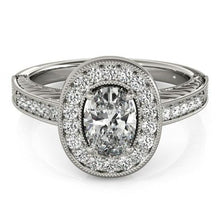 Halo Real Natural Earth Mined Diamond Vintage Style Engagement Ring 1.25 Carat Solid WG 14K