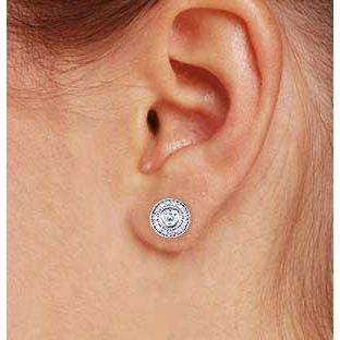 Halo Real Round Diamond Stud Earring 2.50 Carats White Gold 14K F Vs1 Vvs1
