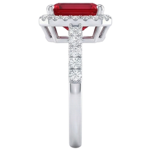 natural round ruby 4.45ct ring top view