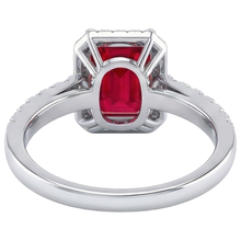 natural round ruby 4.45ct ring on white background