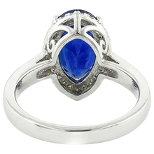 natural round sapphire 3.75ct ring side angle