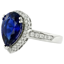 natural round sapphire 3.75ct ring profile view