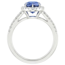 natural round sapphire 4.50ct ring top view
