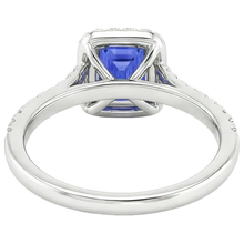 Halo Ring Emerald Sri Lankan Sapphire & Natural Earth Mined Diamond 4.50 Carats