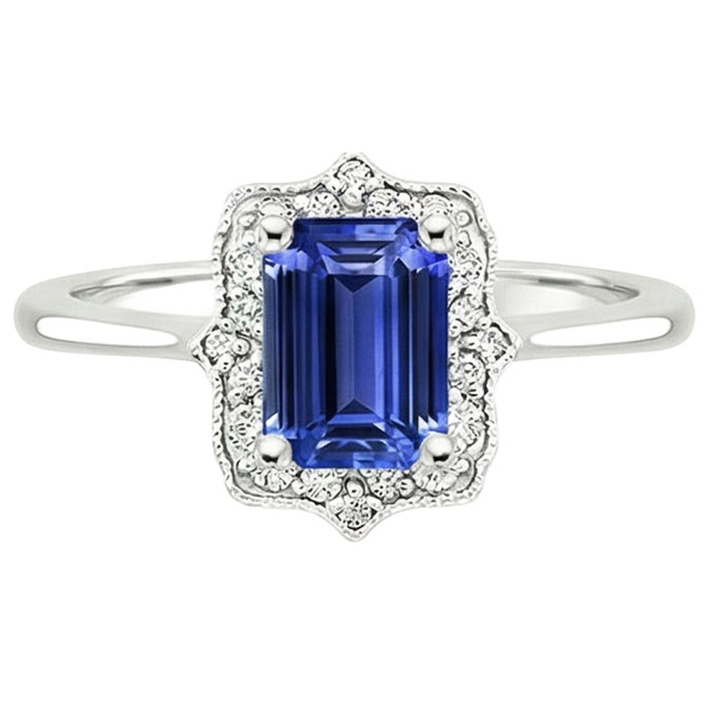 natural emerald sapphire 4ct ring profile view