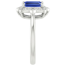 natural emerald sapphire 4ct ring on white background