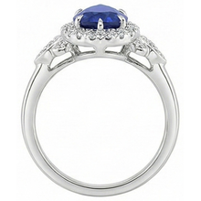 natural round sapphire 4ct ring three quarter angle
