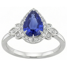 natural round sapphire 4ct ring with diamond accents