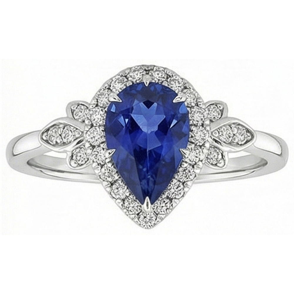 natural round sapphire 4ct ring profile view