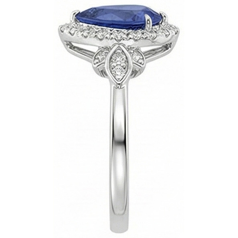natural round sapphire 4ct ring band detail