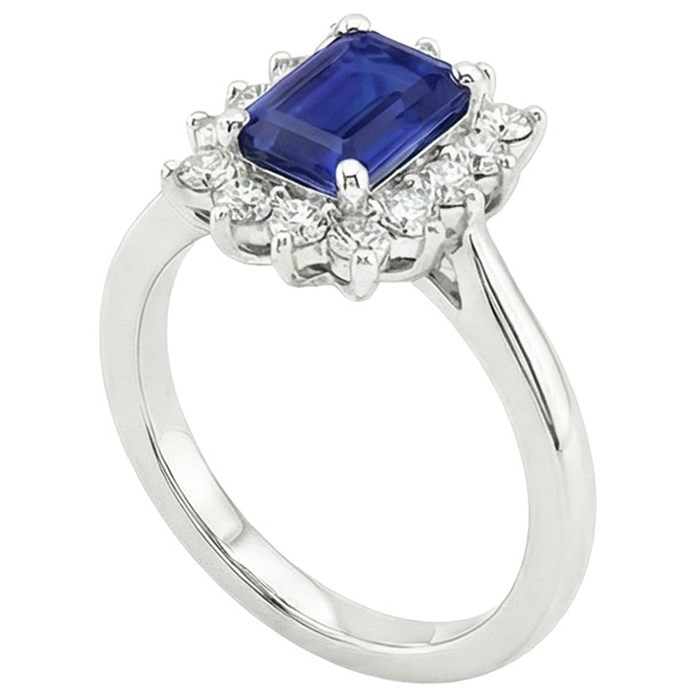 natural emerald sapphire 4.50ct ring side angle