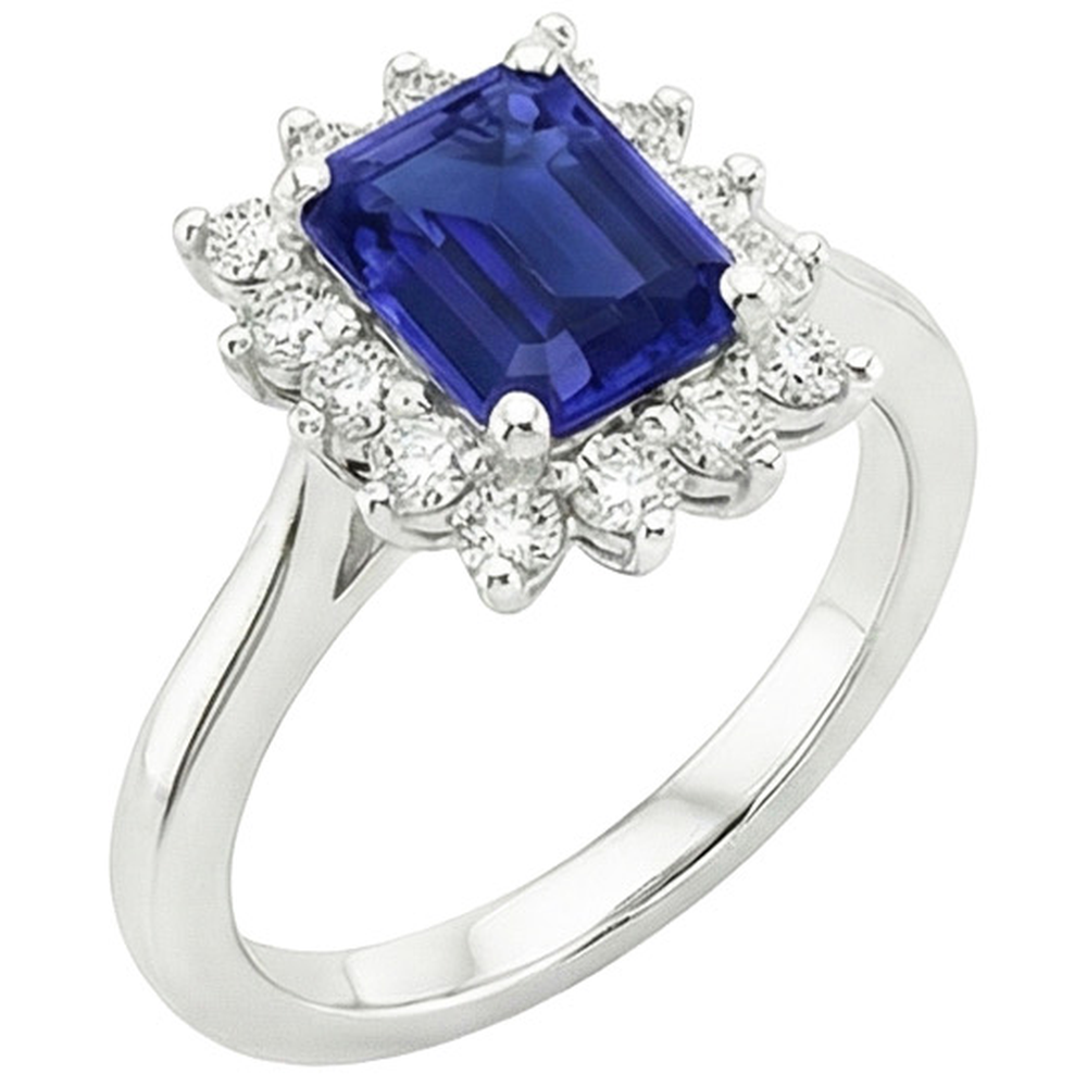 natural emerald sapphire 4.50ct ring top view