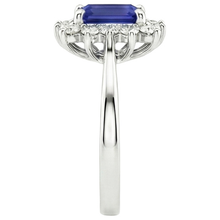 natural emerald sapphire 4.50ct ring on white background