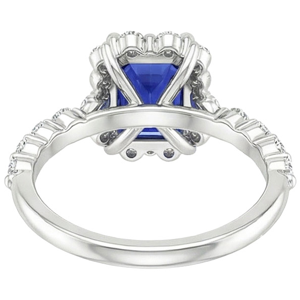 natural round sapphire 4.25ct ring close up detail