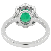Earth-Mined Emerald Precious Stone Ring 2 ct Two-Tone 14K Gold – back view