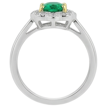 Earth-Mined Emerald Precious Stone Ring 2 ct Two-Tone 14K Gold – profile view