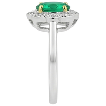 Earth-Mined Emerald Precious Stone Ring – top view