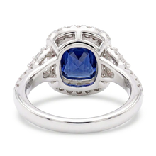 Halo Ring Half Moon & Round Natural Earth Mined Diamond Sapphire Gemstone Jewellery 4 Carats