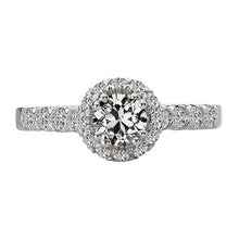 Halo Ring Natural Round Old Mine Cut Diamond Ladies Jewelry 14K Gold 5 Carats