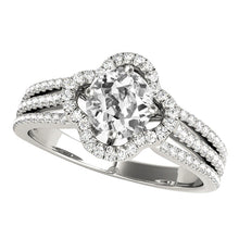 Halo Ring Old Cut Real Diamond Triple Split Shank Star Style 7 Carats