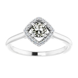 Halo Ring Old Miner Natural Earth Mined Diamond Kite Style Prong Set 2.50 Carats