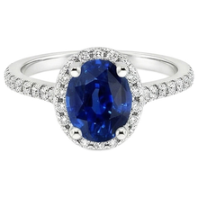 natural round sapphire 5ct ring on white background