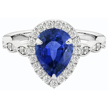 natural round sapphire 5ct ring top view