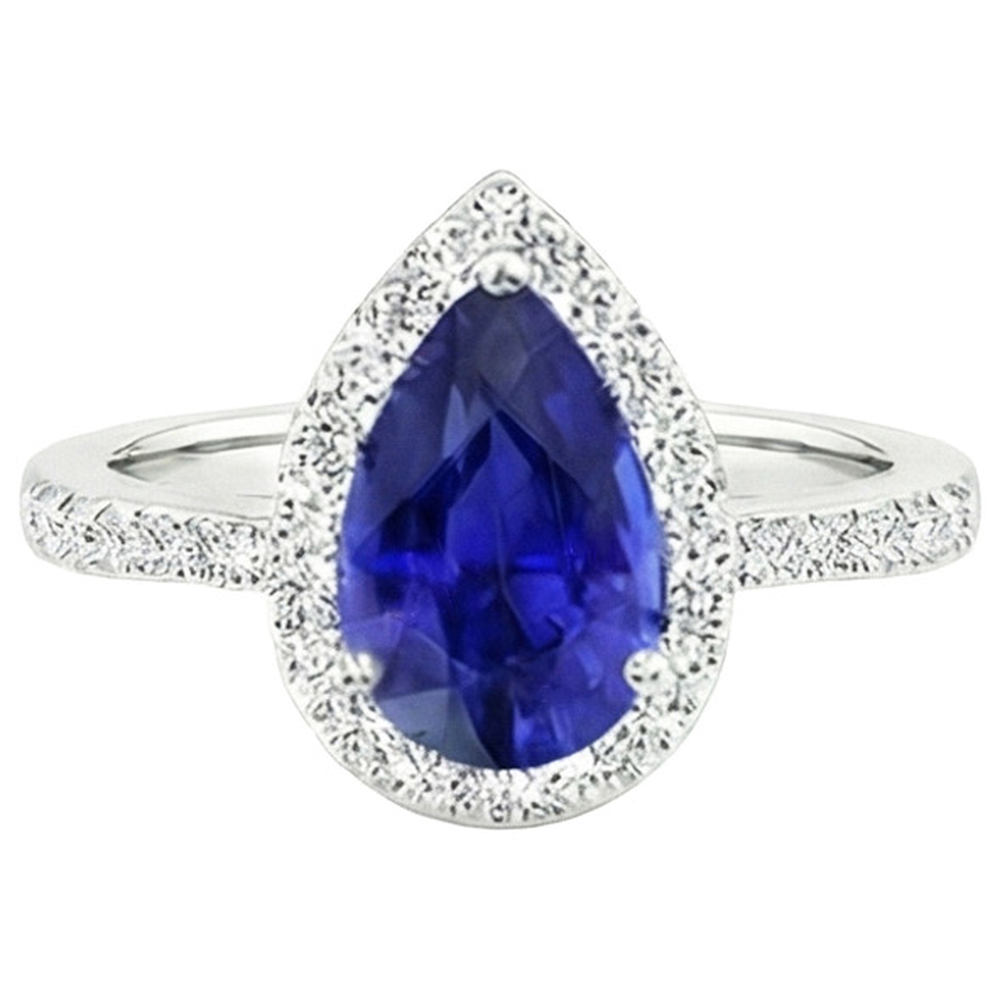 natural round sapphire 4.50ct ring top view