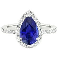 natural round sapphire 4.50ct ring top view
