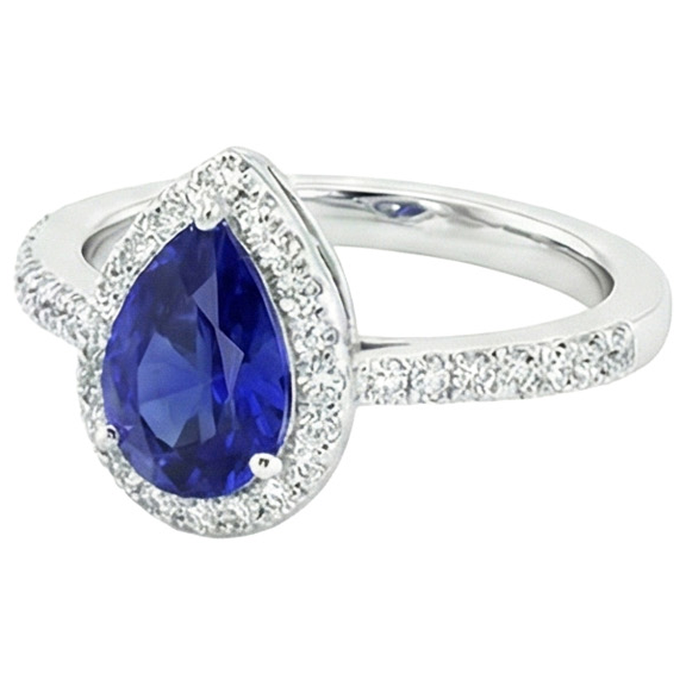 natural round sapphire 4.50ct ring profile view