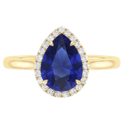 Natural Sapphire Ring 3ct - Yellow Gold 14K