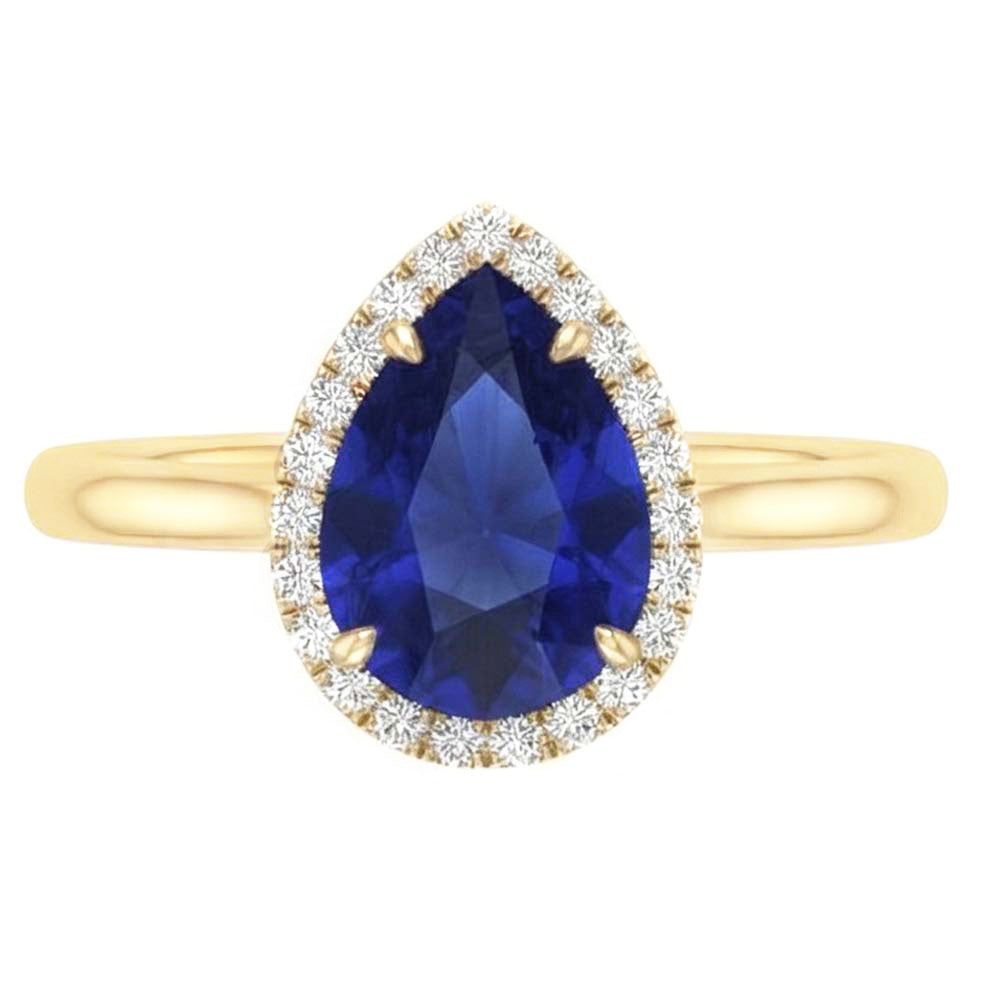 natural round sapphire 3ct ring front view