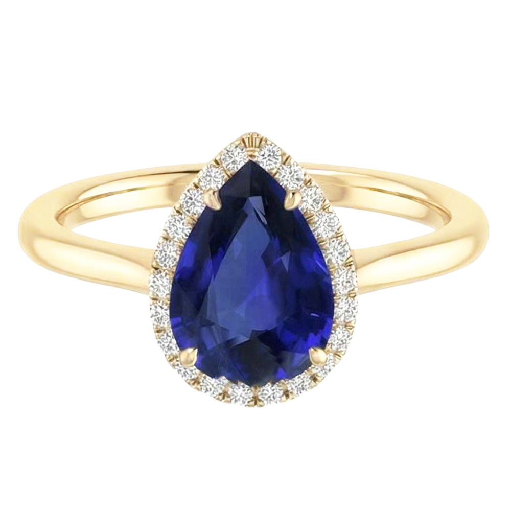 natural round sapphire 3ct ring side angle