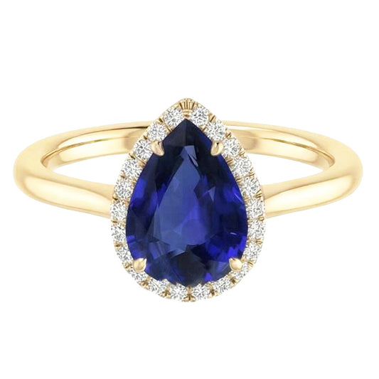natural round sapphire 3ct ring side angle
