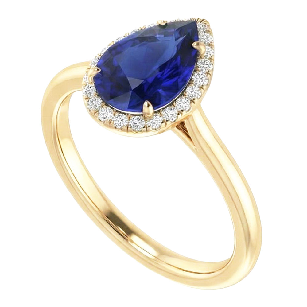 natural round sapphire 3ct ring top view