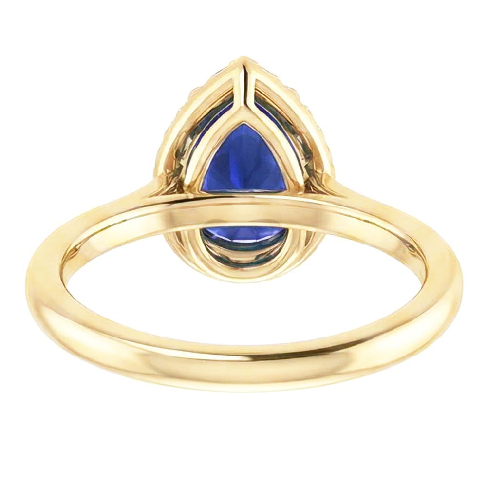 natural round sapphire 3ct ring profile view