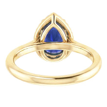 natural round sapphire 3ct ring profile view